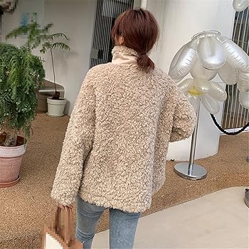 Amazon.com: Alloaone Women Loose Warm Fashion Lamb Wool Jacket